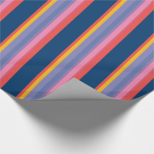 Chic Red, Gelb, Rosa, Blue Stripping Paper Geschenkpapier