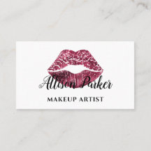 Chic Red Glitzer Lips Makeup Artist