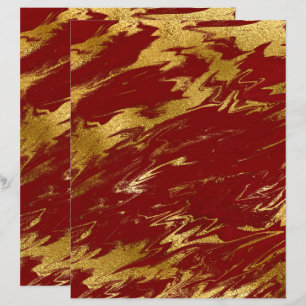 Chic Red Gold Imitate Marmorbuch