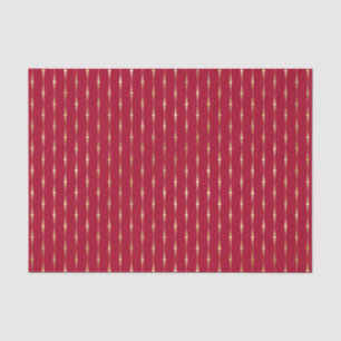 Chic Red Gold Stripes Seidenpapier
