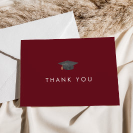 Chic Red Grad Cap Abschluss Danke, Card Dankeskarte