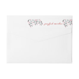 Chic Red & Green Holly Joyful Wünsche Weihnachten