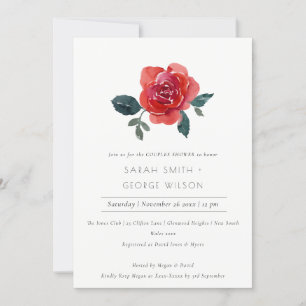 CHIC RED GREEN ROSE FLORAL COUPLES SHOWITE DANKESKARTE