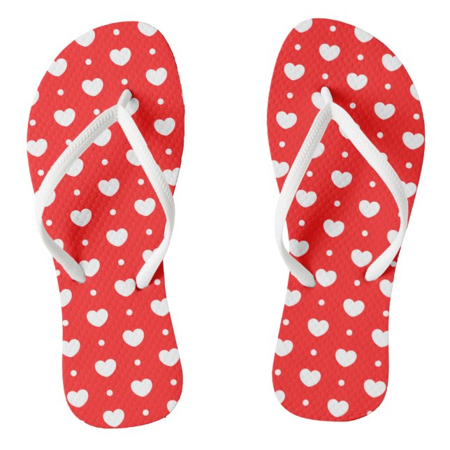 Chic Red Hearts Women Flip Flops (Fußbett)
