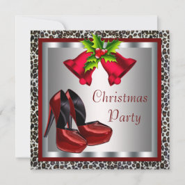 Chic Red High Heel Shoes Weihnachtsfest Party Einladung
