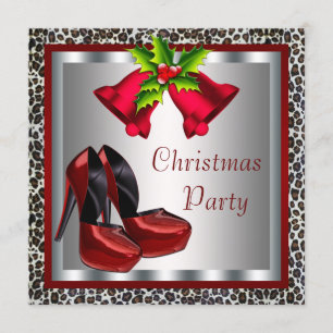 Chic Red High Heel Shoes Weihnachtsfest Party Einladung