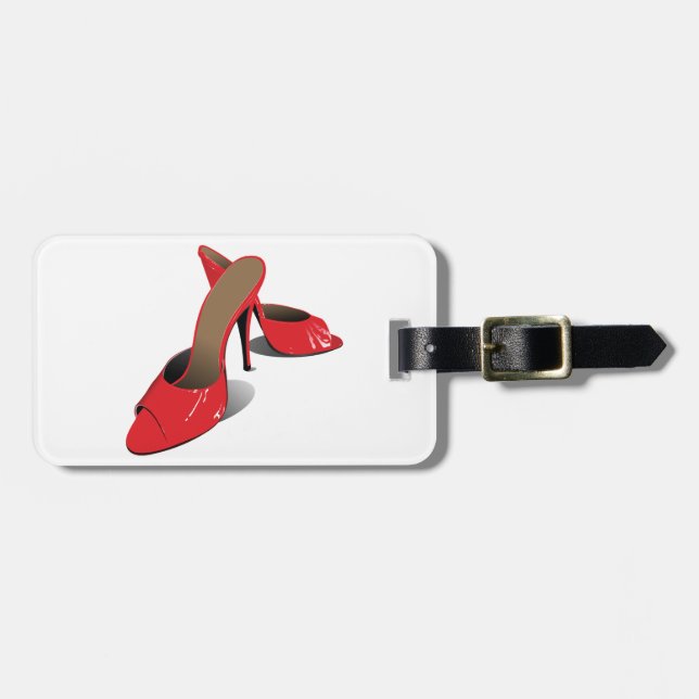 Chic Red High Heels Glamour Stiletto Mode Gepäckanhänger (Vorderseite horizontal)