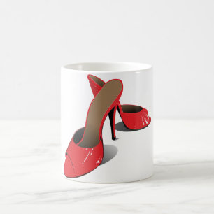 Chic Red High Heels Glamour Stiletto Mode Tasse