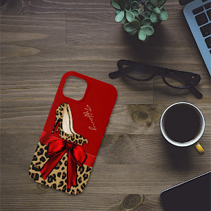 Chic Red & Jaguar Print Case-Mate iPhone Hülle