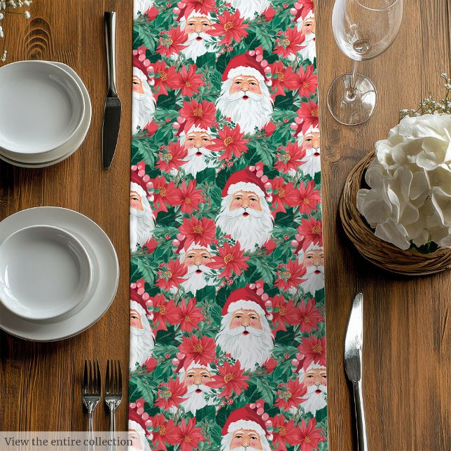 Chic red pink preppy Christmas table runner gift Mittelgroßer Tischläufer (Chic red pink preppy Christmas table runner gift)