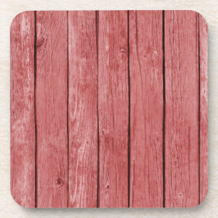 Chic Red Rustic Wood Getränkeuntersetzer