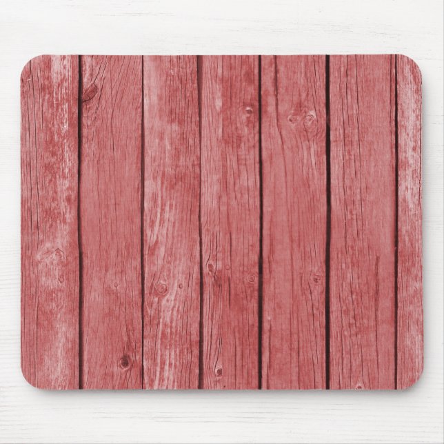 Chic Red Rustic Wood Mousepad (Vorne)