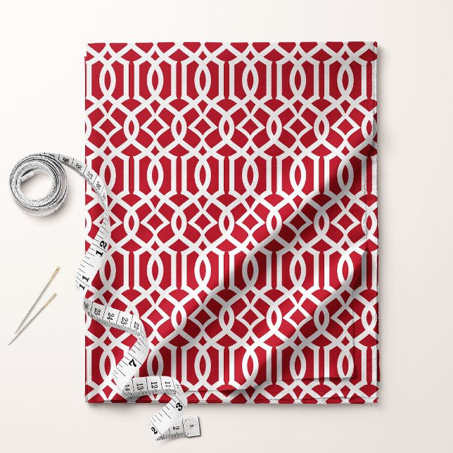 Chic Red Trellis Lattice Marokkaner Stoff (Von Creator hochgeladen)