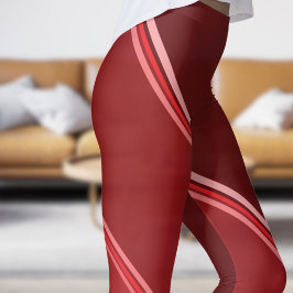 Chic Red unter Graubanddruck Leggings