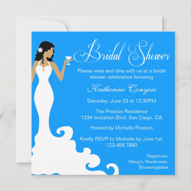 Chic Red Wine Damask Bridal Dusche Einladung (Vorderseite)