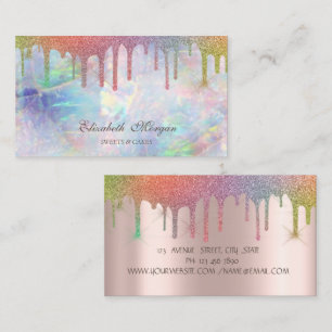 Chic Regenbogen-Drips Opal Visitenkarte