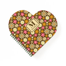 Chic Retro 70er Groovy Hippie Blume Monogramm