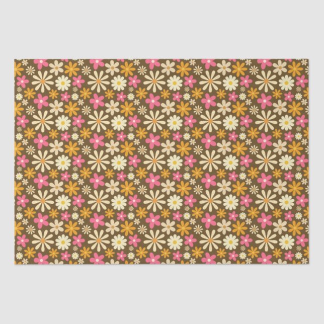 Chic Retro 70er Groovy Hippie Blume Seidenpapier (Vorderseite)