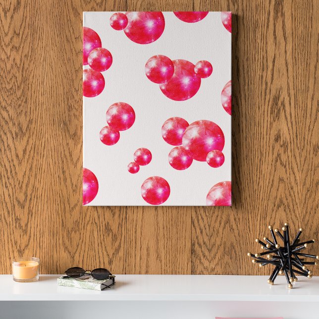 Chic Retro Bold Diskothek Balls Rosa und Orange Poster (Front)