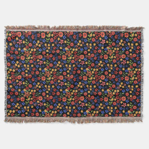 Chic Retro Floral Print Custom Throw Blanken Decke