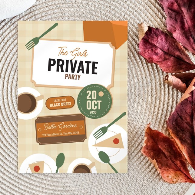 Chic Retro Girls’ private Party Einladung (Von Creator hochgeladen)