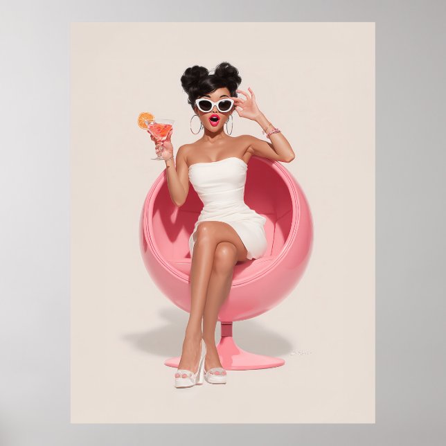Chic Retro Glam Vibes Poster (Vorne)