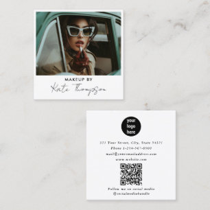 Chic Retro Makeup Foto Business-Logo Quadratische Visitenkarte