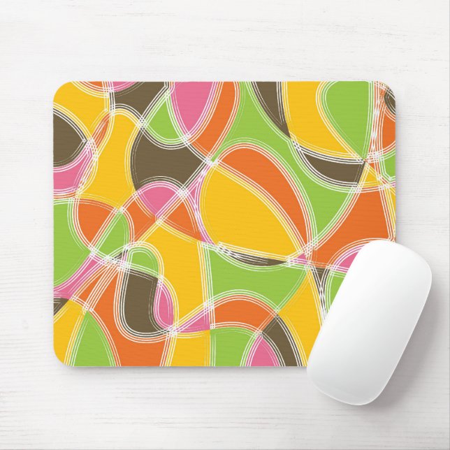 Chic-Retro Mod-Kunst-buntes Sommer-Muster Mousepad (Mit Mouse)