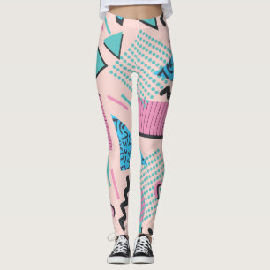 Chic Retro Pastel Shapes Leggings