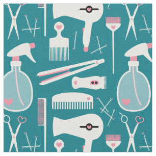 Chic Retro Pink Aquamarin Haar Salon Tools Stoff