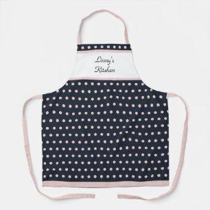 Chic Retro Pink und Black Polka Dotted Schürze