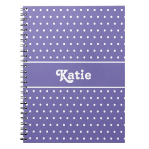 Chic Retro Polka Dots Lila und weiß Notizblock