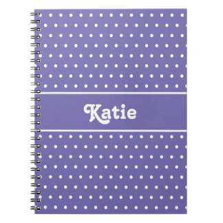 Chic Retro Polka Dots Lila und weiß Notizblock