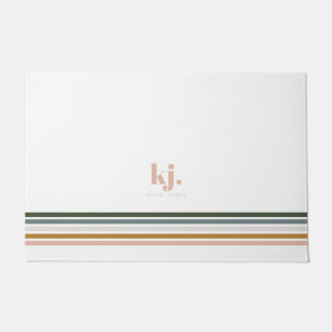 Chic Retro Streifen Monogramm Fußmatte