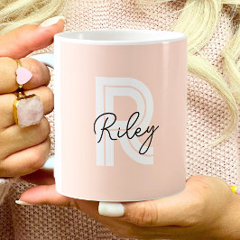 Chic Retro Streifen Monogramm Niedlich Einfach Kaffeetasse