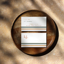 Chic Retro Stripes Monogram Vielen Dank Visitenkarte