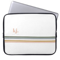 Chic Retro Stripes Monogramm Laptop-Sieb