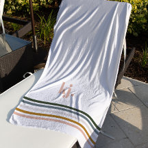 Chic Retro Stripes Monogramm