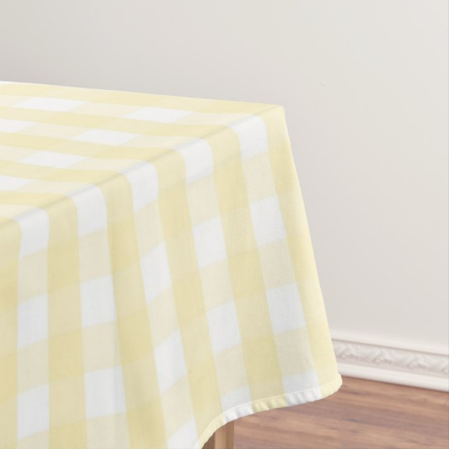 Chic Retro Sunny Yellow Gingham Pattern Spring  Tischdecke (Beispiel)