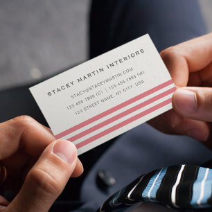 Chic Retro Vintag 70er 80er Minimalistische Streif Visitenkarte