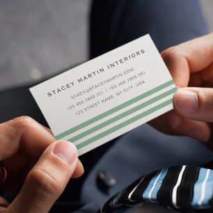 Chic Retro Vintag 70er 80er Minimalistische Streif Visitenkarte