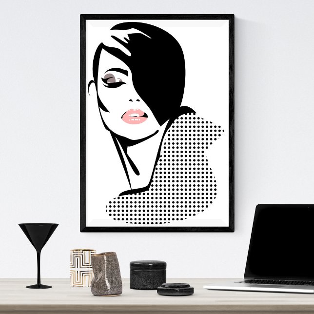 Chic Retrodots Fashion Girl Poster (Von Creator hochgeladen)