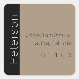 Chic Return Address Label mit seitlichem Akzent Quadratischer Aufkleber