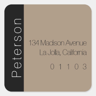 Chic Return Address Label mit seitlichem Akzent Quadratischer Aufkleber