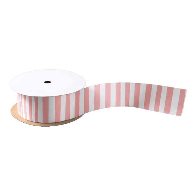 CHIC RIBBON_04 ERRÖTEN PINK/WHITE STREIFEN SATINBAND (Spule)