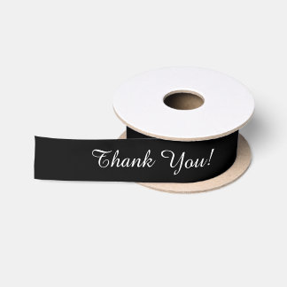 CHIC RIBBON_"Danke!" WEISSER TEXT AUF SCHWARZ Satinband