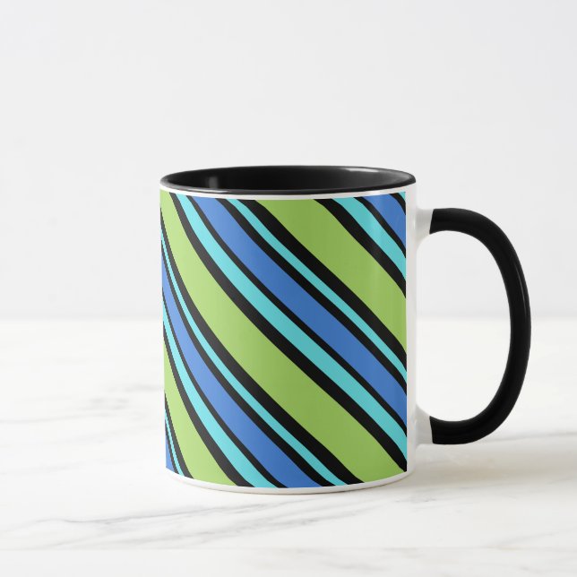 Chic Ringer Tasse, Blue Moons Liegestuhl Streifen Tasse (Rechts)