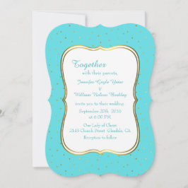 Chic Robins Egg Blue und Gold Hochzeit Einladung