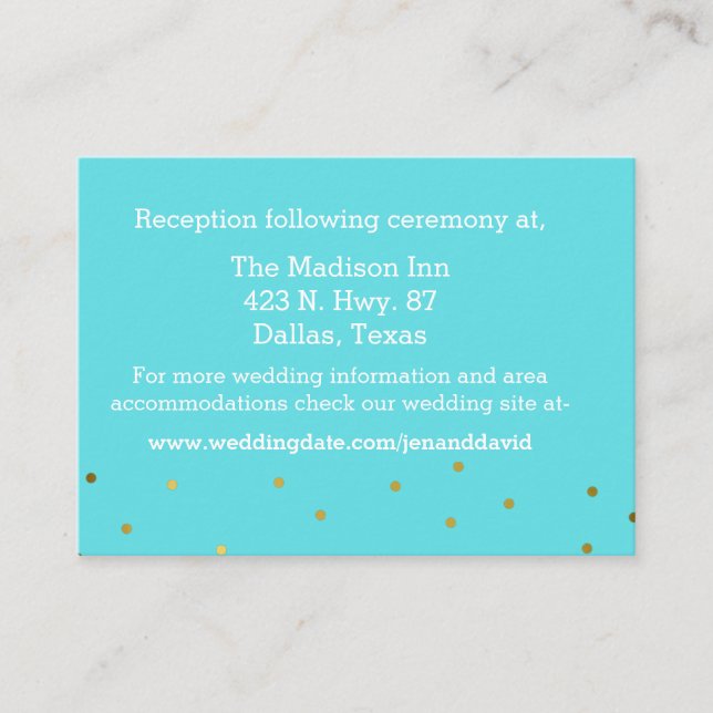 Chic Robins Egg Blue Wedding Enclosure Card Begleitkarte (Vorderseite)