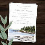 Chic Rocky Pine Mountain Seascape Brautparty Einladung<br><div class="desc">Rocky Pine Mountain Watercolor Seascape Theme Collection.- Es ist eine elegante Schrift Aquarell Illustration of Rocky Pine Tree Mountain Seascape, perfekt für Ihre tropische Hochzeit in Urlaubsort & Party. Es ist sehr einfach, mit Ihren persönlichen Daten zu personalisieren. Wenn Sie ein anderes passendes Produkt oder eine Anpassung benötigen, wenden Sie...</div>